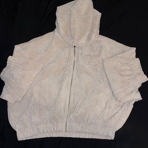 Light brown crop top velvet sweater